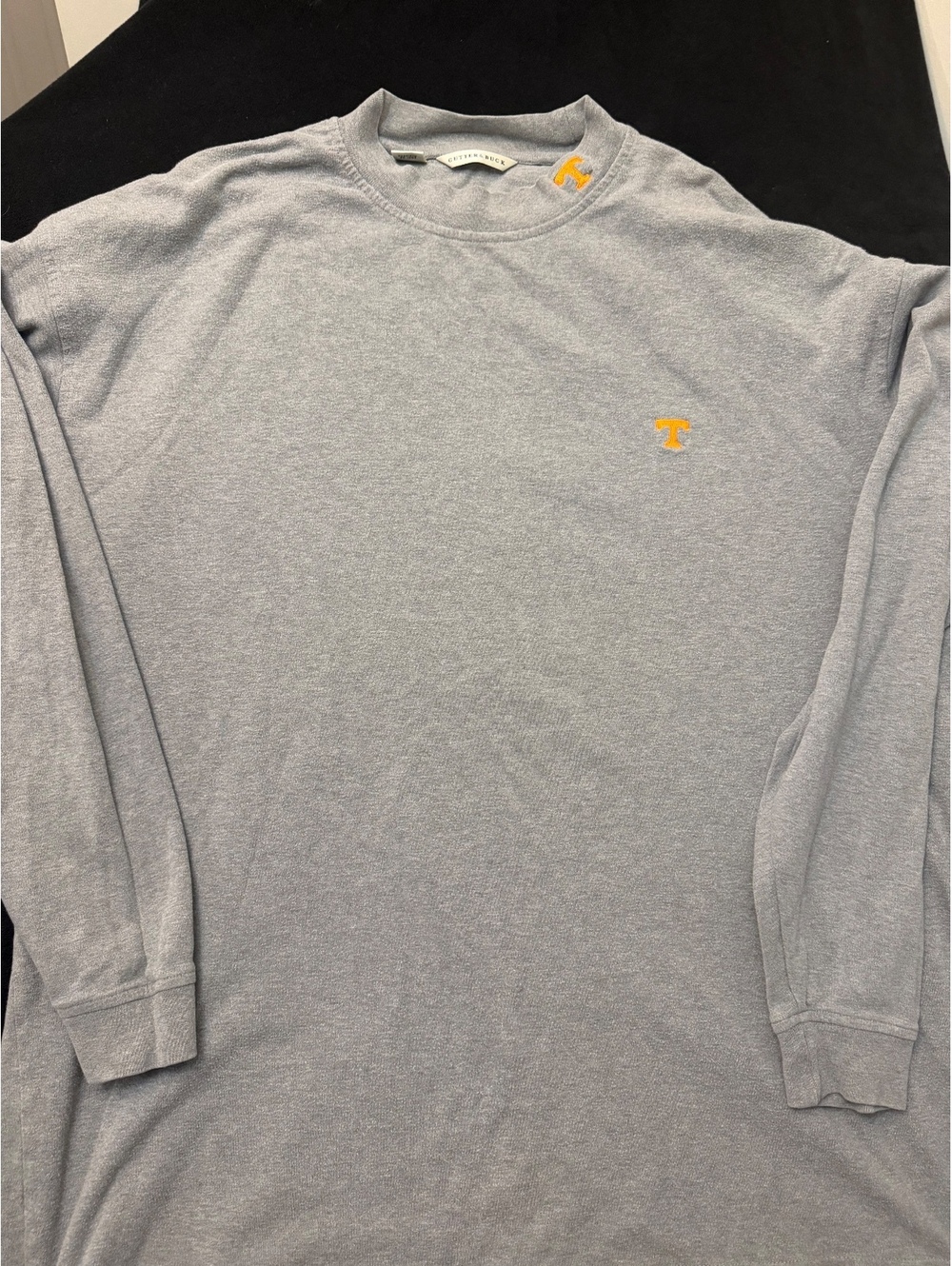 Cutter & Buck Gray Long Sleeve Crew Neck Shirt with Orange T Logo Size 2XT